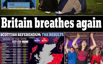 SCOTLAND SAYS NO! But clear poll result triggers a constitutional earthquake as Cameron opens door to devolution for the ENGLISH