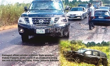 Photo: Benue state governor Suswam & his deputy in auto crash