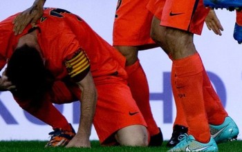 Bad! Messi Hit In The Head With Bottle, Booked By Official