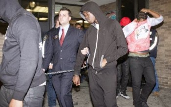 Photos: Bobby Shmurda handcuffed to his gang members as they leave court