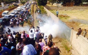 Photos: Kenyan school children tear-gased for protesting against a developer who 'grabbed' their playground