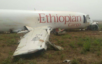 Photos: Ethiopian aircraft crash lands at Ghana airport