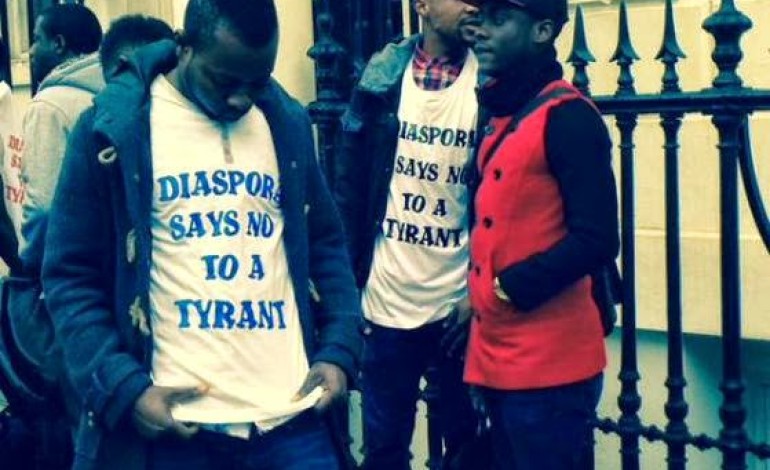 For Real! Anti-Buhari protesters now at Chattam house, London..:-) See Photo