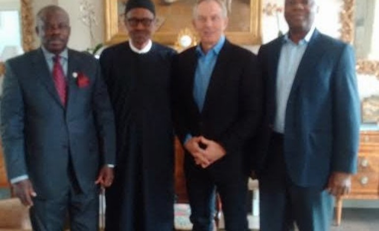 Buhari in London, with Tony Blair, Saraki and Amosun (photos)