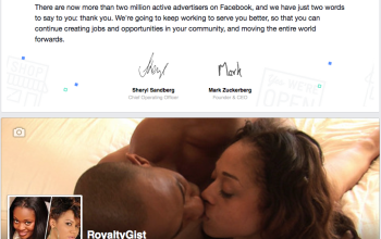 Facebook Thanks RoyaltyGist For The Good Work! See "Picture"
