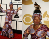 Angélique Kidjo rocks African print as she wins her 2nd Grammy