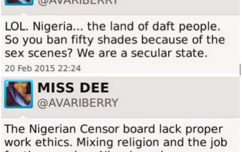 Nigerian Censor Board bans movie - 50 Shades of Grey...