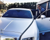 Cristiano Ronaldo shows off his Rolls Royce as he goes for training
