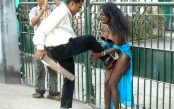 Photo: Ugandan woman stripped and abused in India