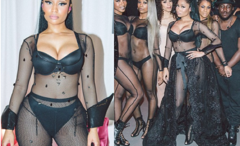 Photos: Nicki Minaj shows off curves in sheer performance outfit