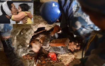 The tiny gap between life and death: #Entombed alive with the body of his friend, #Nepal #earthquake victim is finally pulled free as death toll rises to 2,500