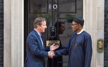 Photos: Buhari meets British PM David Cameron in London