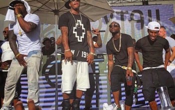 #Davido performs on stage with #50Cents in Vegas (Photos)