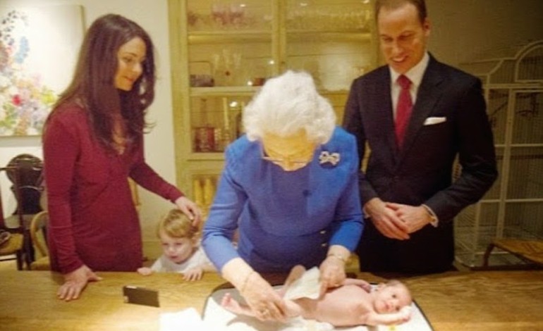 Precious moments of ‘#QueenElizabeth’ tending to her Princess Charlotte (photos)