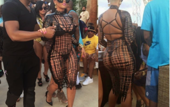 Pics: #AmberRose attends pool party in #Vegas in a see-through outfit