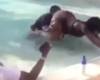Man buries face in big booty at pool party