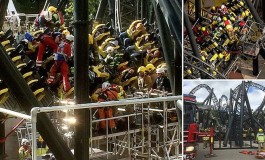 Horror at Alton Towers as four people are seriously injured and others trapped for FOUR HOURS after 50mph Smiler ride smashes into empty carriage sent out to test track following earlier fault