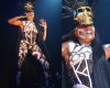 Oh God! 67 year old #GraceJones performed on stage with topless in tribal body paint