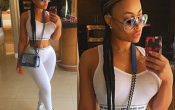 Blac Chyna puts her areolas in plain view in transparent top (photograph)