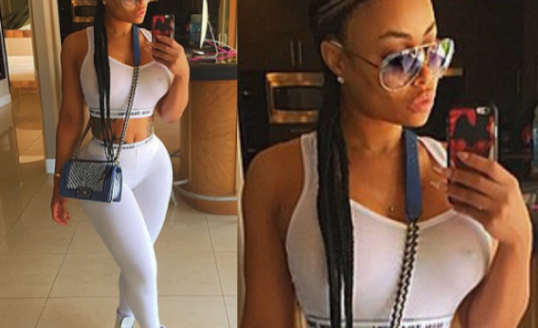 Blac Chyna puts her areolas in plain view in transparent top (photograph)