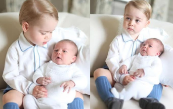 In the first place photographs of Prince George & his younger sibling, Princess Charlotte