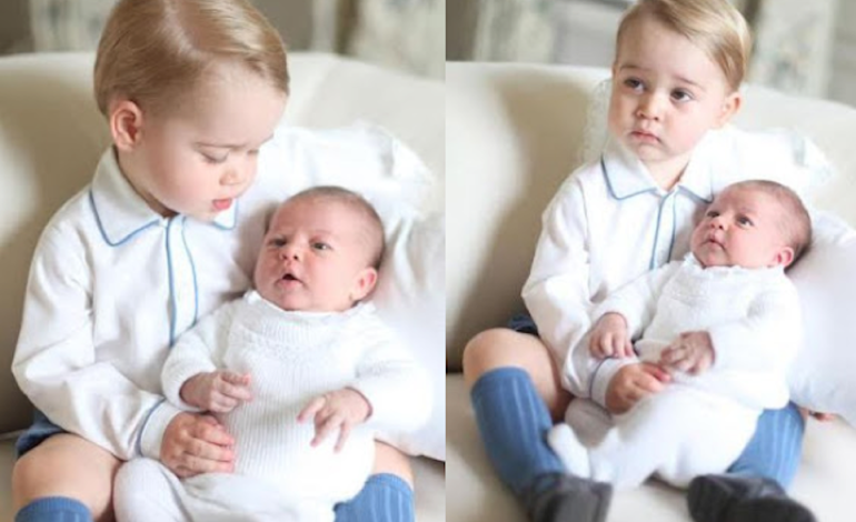 In the first place photographs of Prince George & his younger sibling, Princess Charlotte