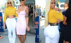 Amber Rose & Blac Chyna arrive in sexy outfits to LA launch