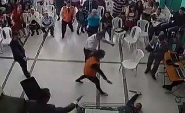 Man Tries To Stab Pastor Inside Church, Gets Overcome By Spirit and Falls Down
