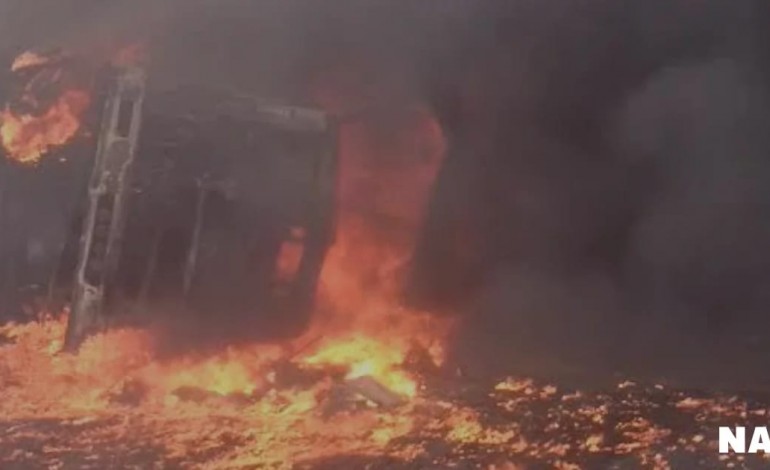 Photos: trailer explosion caused fire outbreak on Lagos-Ibadan expressway