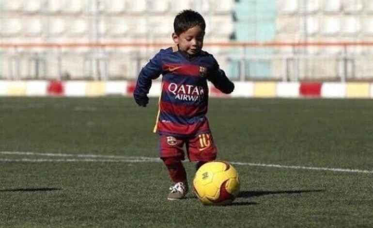 Aww…5yr old Afghan football fan gets real Lionel Messi kit (photos)
