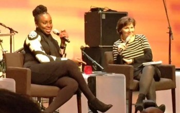 Photos: Chimamanda Adichie speaks at a photojournalism exhibit on women empowerment in Paris