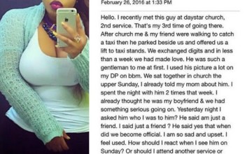 Big Girl Cries: A Guy I Met At Pastor Sam's Church Has Used & Dumped Me