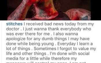 Rapper stitches confirms cancer rumours with emotional IG post