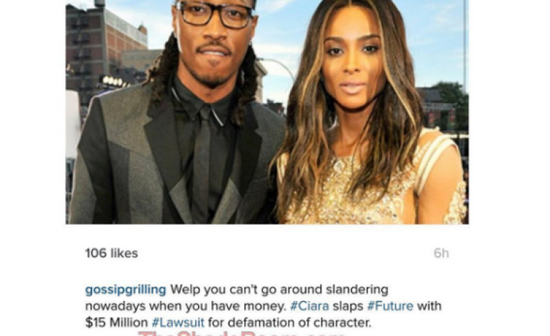 Lol. Future likes an Instagram post of Ciara suing him for defamation
