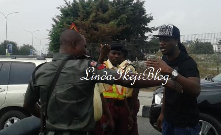 Paul Okoye seen arguing with policeman in traffic (photos)