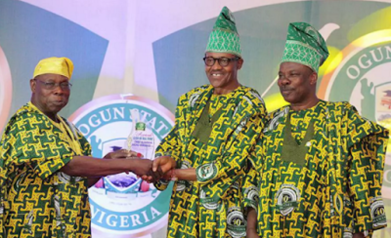 Buhari showers praises on Obasanjo at Ogun state’s 40th anniversary celebration