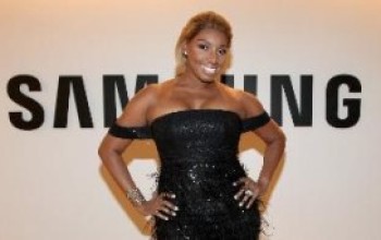 Nene Leakes Hosts Oscar Party at Samsung 837 in Pedram Couture and Giuseppe Zanotti