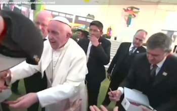 Pope loses his cool with person who almost knocked him down (photos)