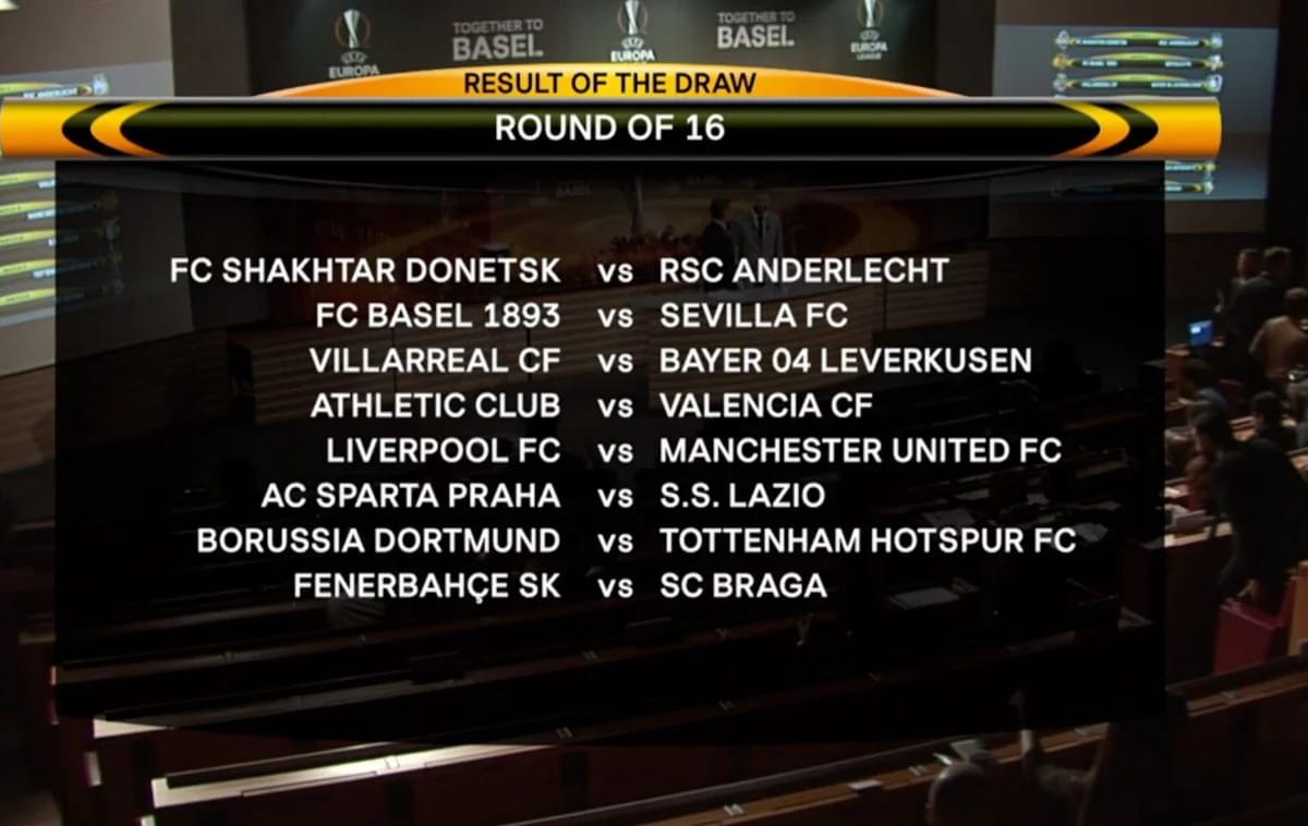 The Europa League round of 16 clashes 