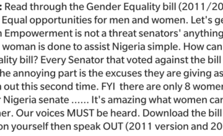 ‘Women empowerment is not a threat’ – Uche Jombo reacts to Senators vote against Gender Equality bill