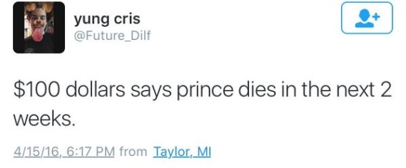 Someone else predicted Prince’s death last week