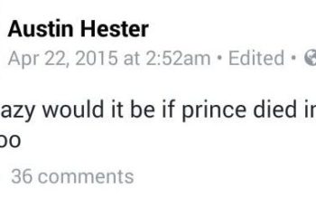 Turns out someone predicted Prince's death a year ago..on April 22nd 2015