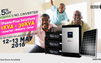 Solve your power problems! Get 15% off iPowerPlus, Nigeria's no1 inverters @ Yudala