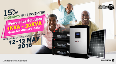 Solve your power problems! Get 15% off iPowerPlus, Nigeria’s no1 inverters @ Yudala