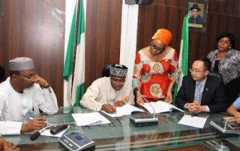 Minister of Transport, Rotimi Amaechi, signs MoU with Chinese company for construction of Lagos-Ibadan and Calabar Port Harcourt rail line