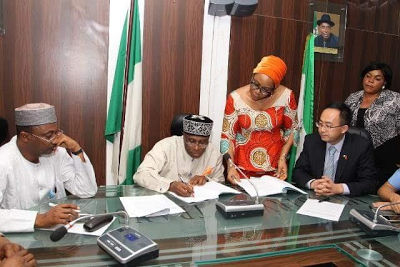 Minister of Transport, Rotimi Amaechi, signs MoU with Chinese company for construction of Lagos-Ibadan and Calabar Port Harcourt rail line