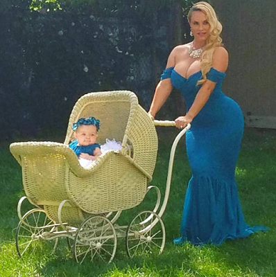 Coco Austin flaunts her curves as she poses with her daughter