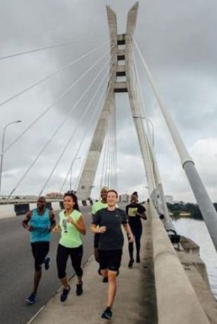 Mark Zuckerberg Jogging on Lekki-Ikoyi Bridge in Lagos