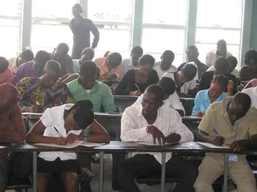 Nigerian students in an examination hall