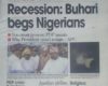 Nigeria in big trouble! Buhari begs Nigerians – Newspaper Review (Photos)